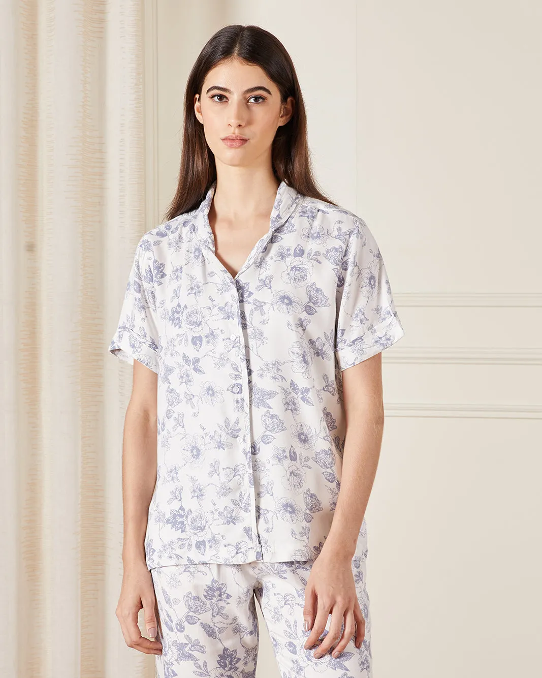 Women White Collared Pyjama Set (2 Piece) sold by Redtag product image thumbnail 2