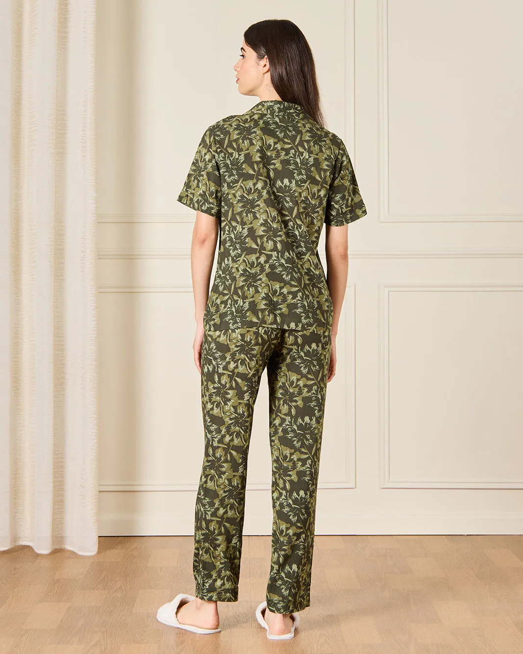 Women Green Collared Pyjama Set (2 Piece) sold by Redtag product image thumbnail 4