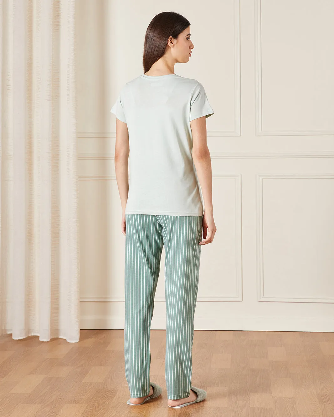 Women Green Printed Pyjama Set (2 Piece) sold by Redtag product image thumbnail 4