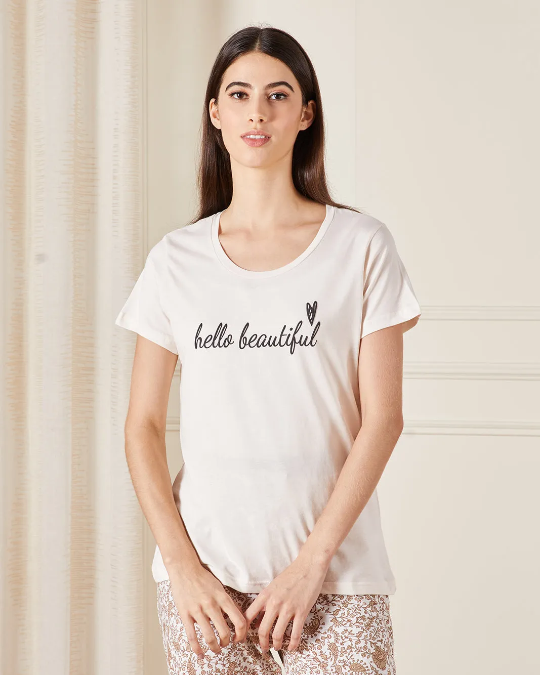 Women Beige Printed Pyjama Set (2 Piece) sold by Redtag product image thumbnail 2