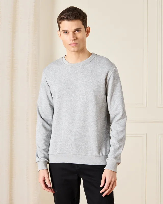 Men Grey Plain Sweatshirt sold by Redtag