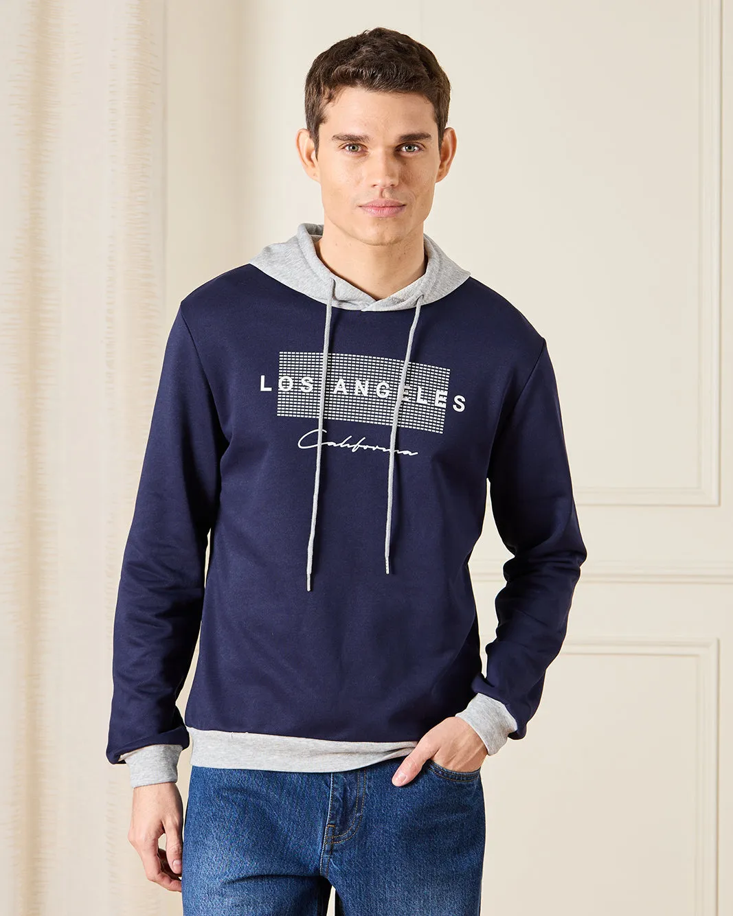 Men Blue Printed Sweatshirt sold by Redtag