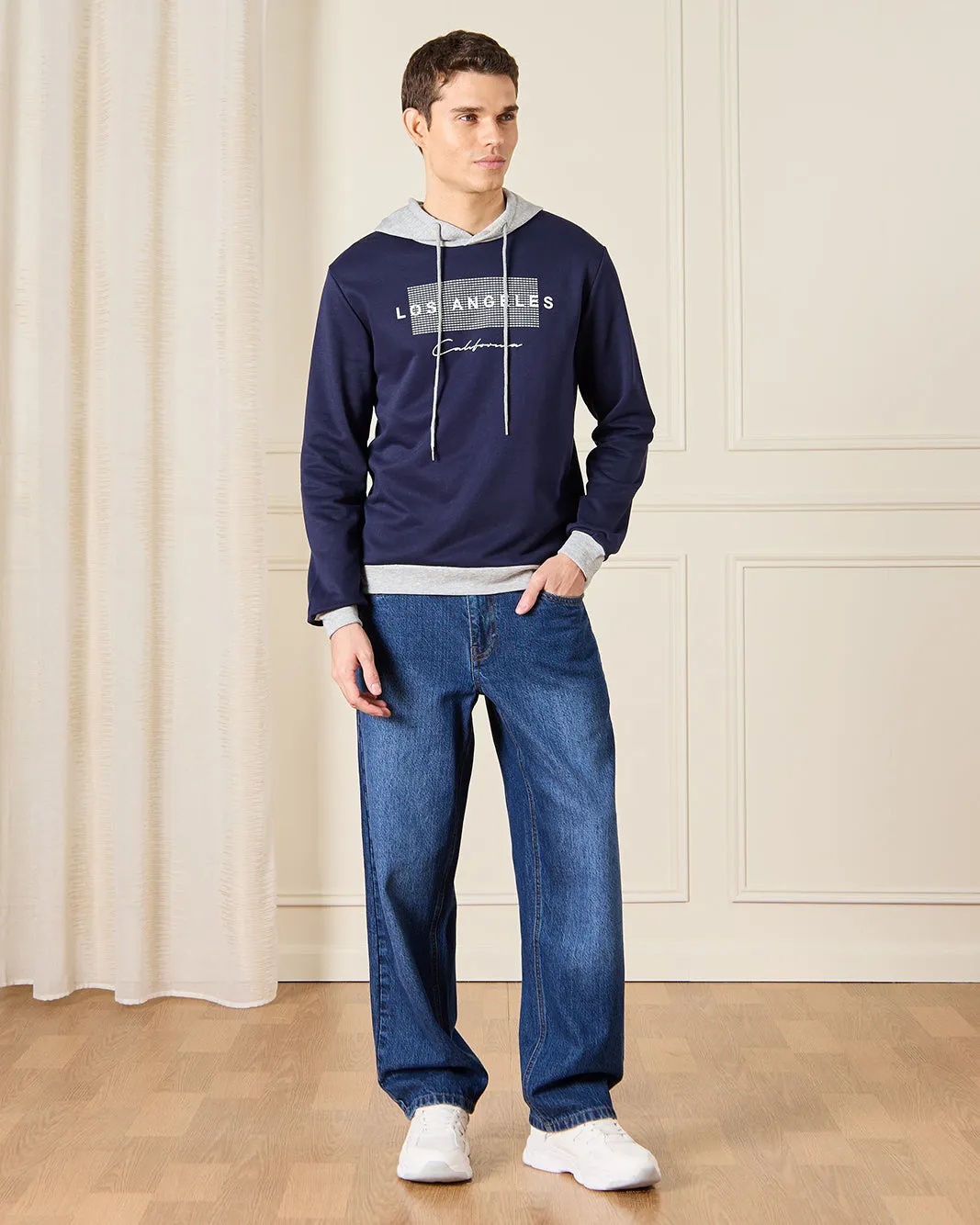 Men Blue Printed Sweatshirt sold by Redtag product image thumbnail 2