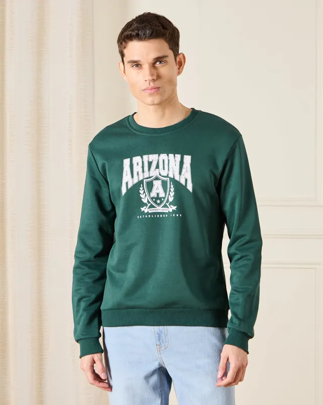 Men Green Printed Sweatshirt sold by Redtag