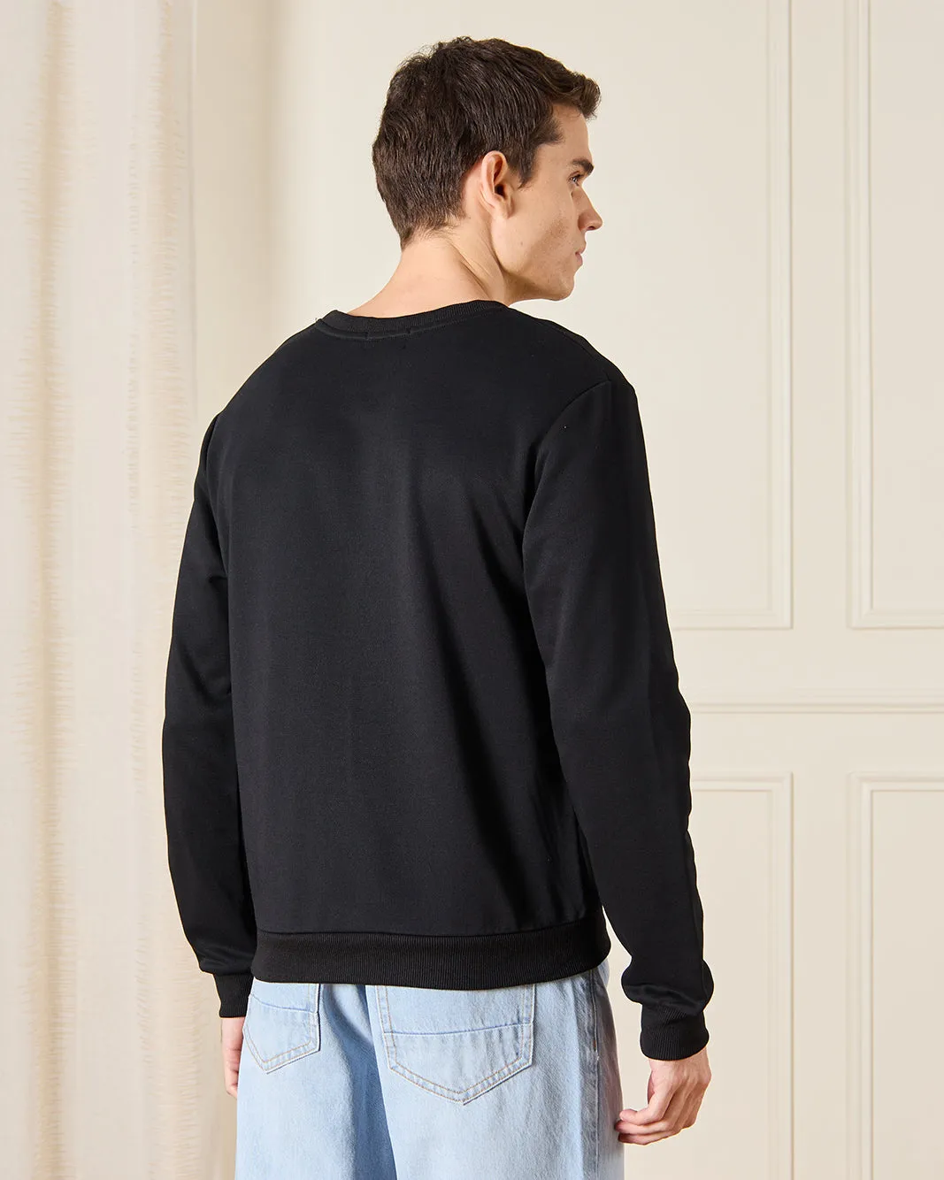 Men Black Printed Sweatshirt sold by Redtag product image thumbnail 3