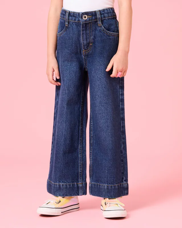 Girls Blue Wide leg Jeans sold by Redtag