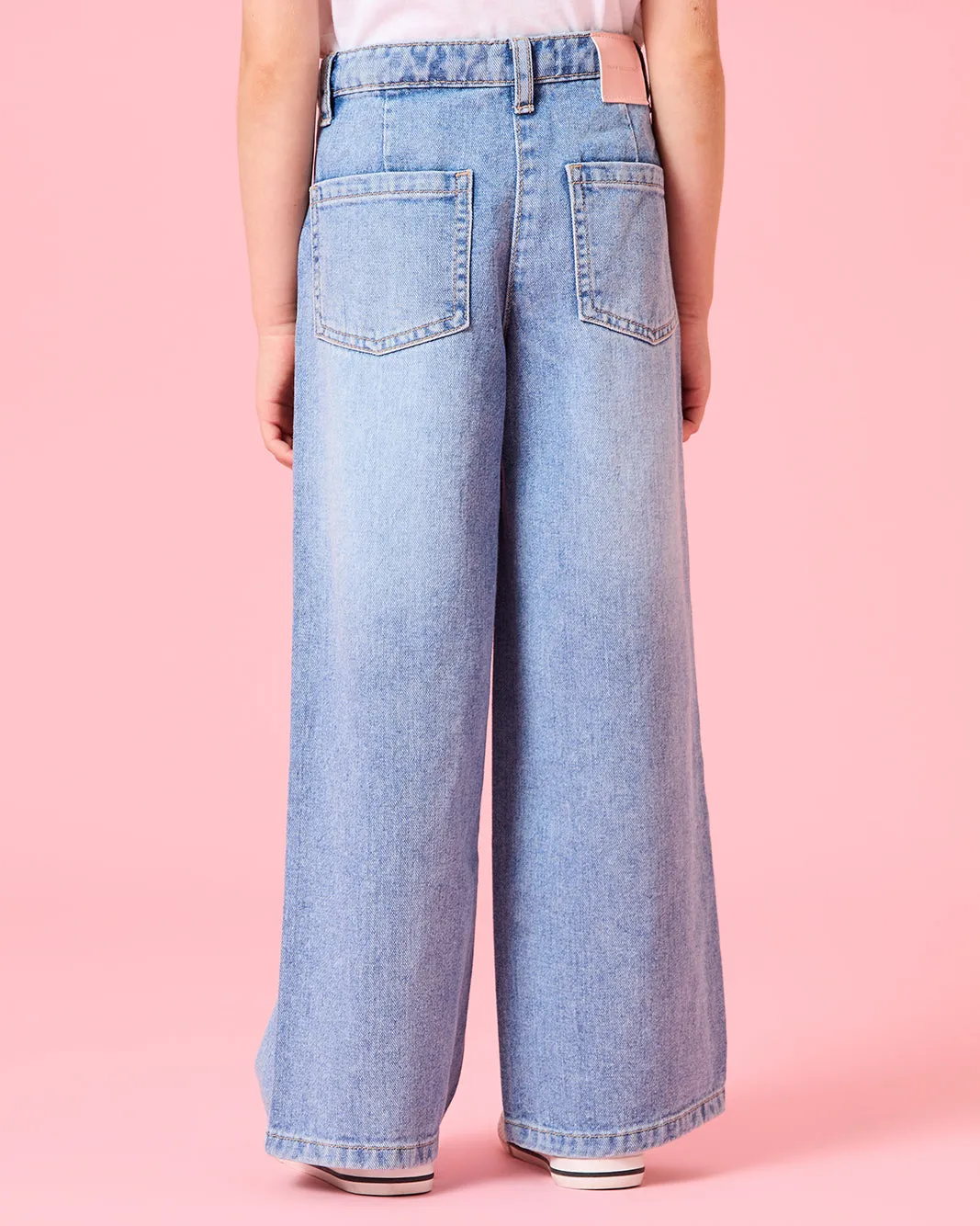 Girls Blue Wide leg Jeans sold by Redtag product image thumbnail 3