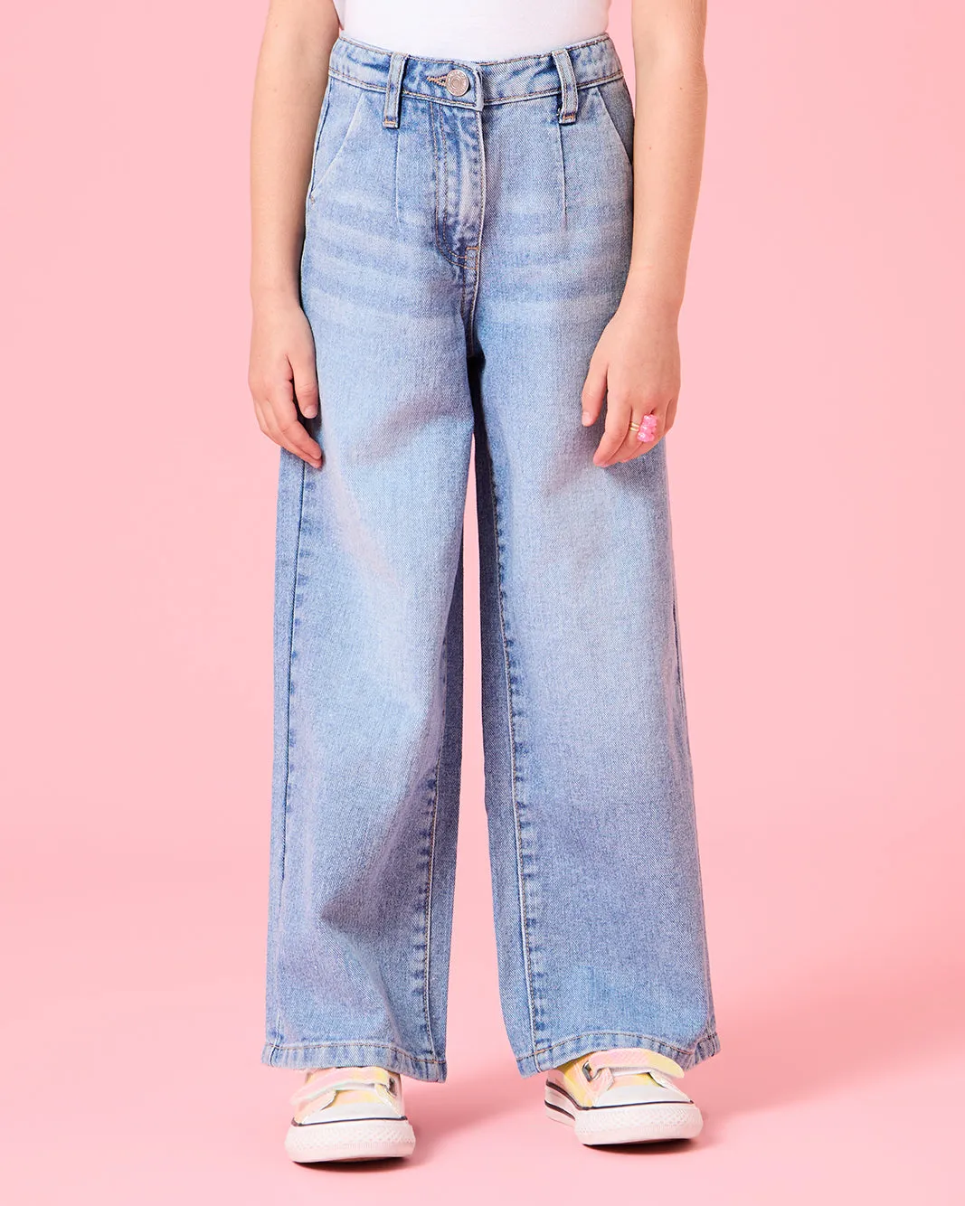 Girls Blue Wide leg Jeans sold by Redtag