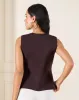 Women Brown Vest With Gold Button sold by Redtag