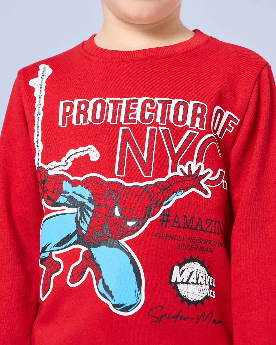 Boys Red Spider Man Print Sweatshirt sold by Redtag product image thumbnail 4