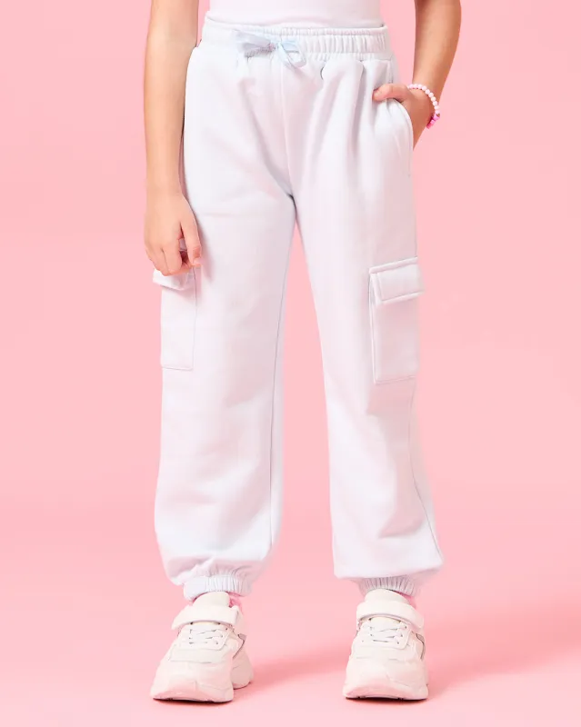 Girls White Cargo Pocket Active Track Pants sold by Redtag