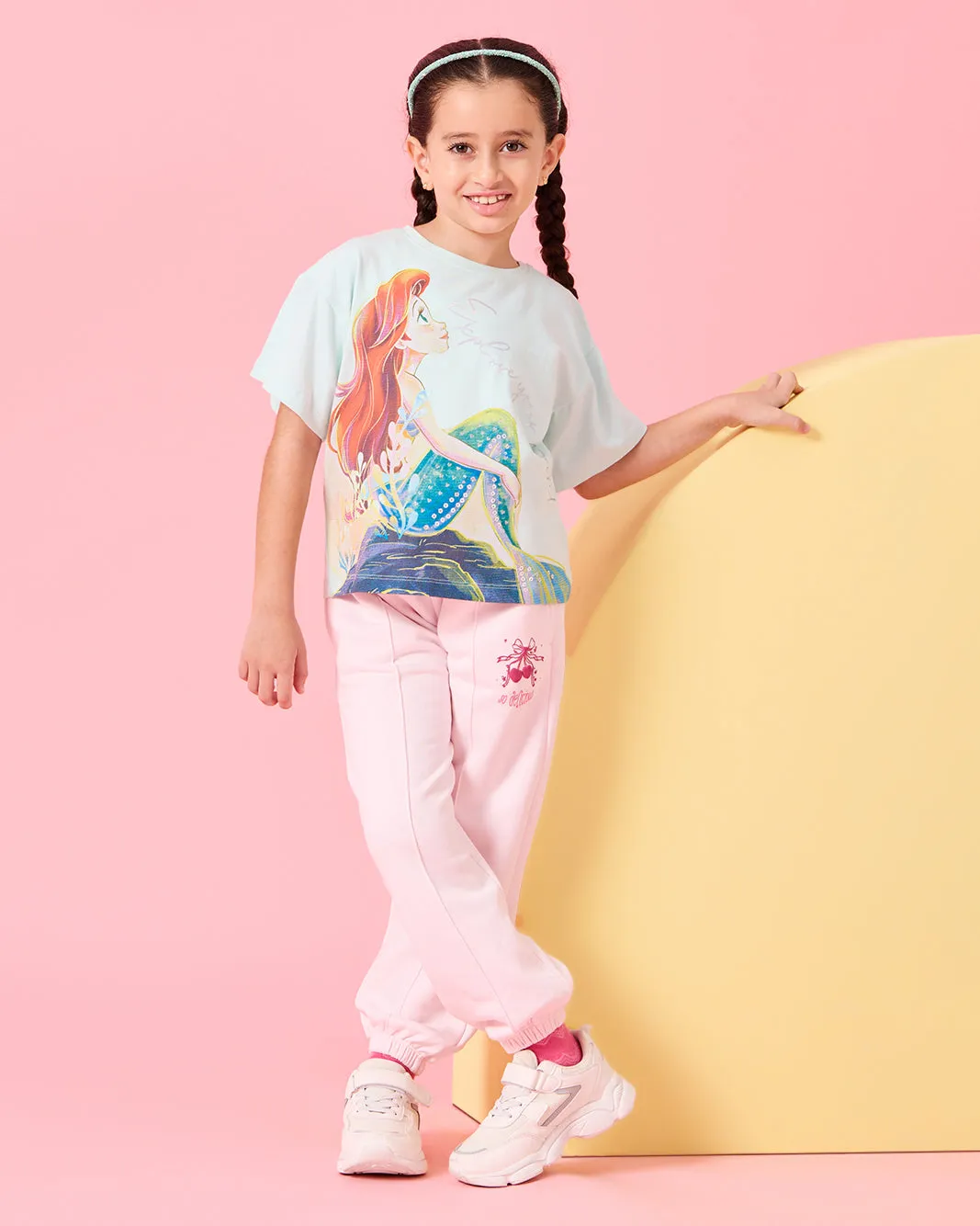 Girls Pink Cherry Placement Print Active Track Pants sold by Redtag product image thumbnail 2