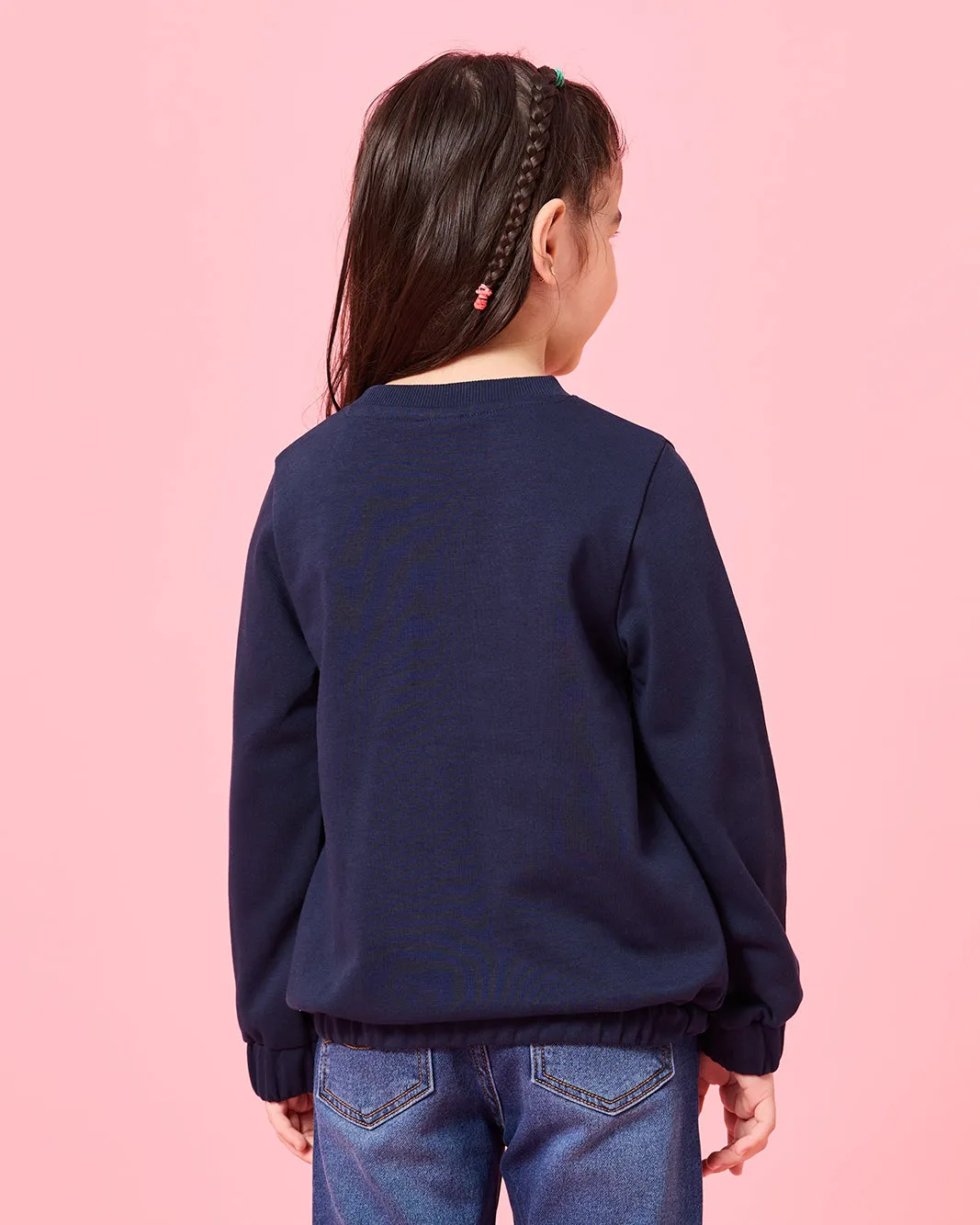 Girls Navy Placement Print Sweater sold by Redtag product image thumbnail 3