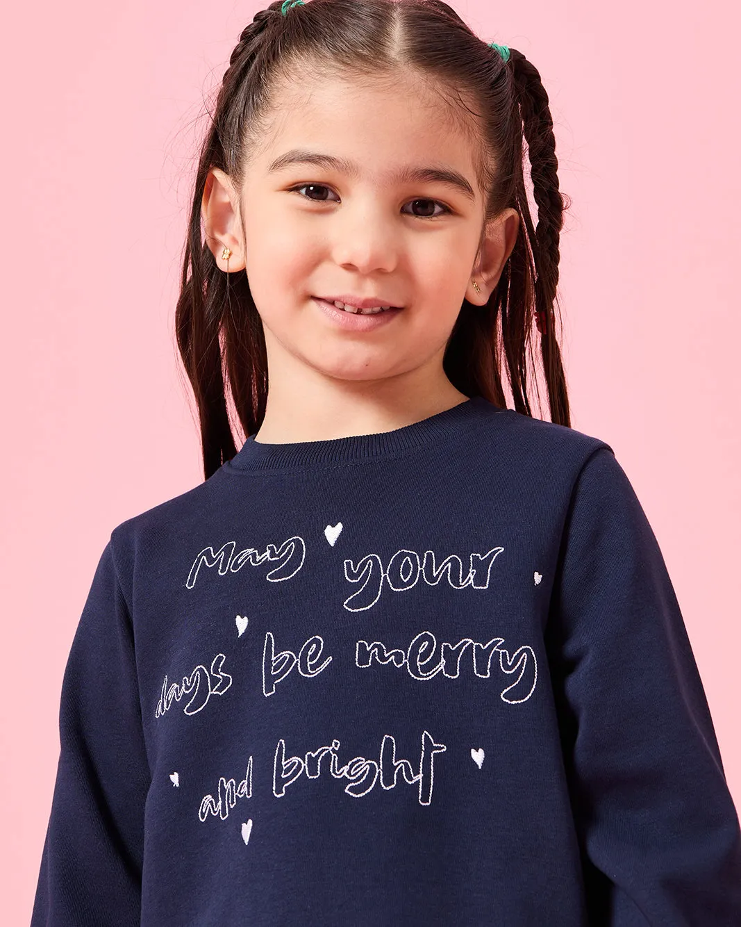 Girls Navy Placement Print Sweater sold by Redtag product image thumbnail 4