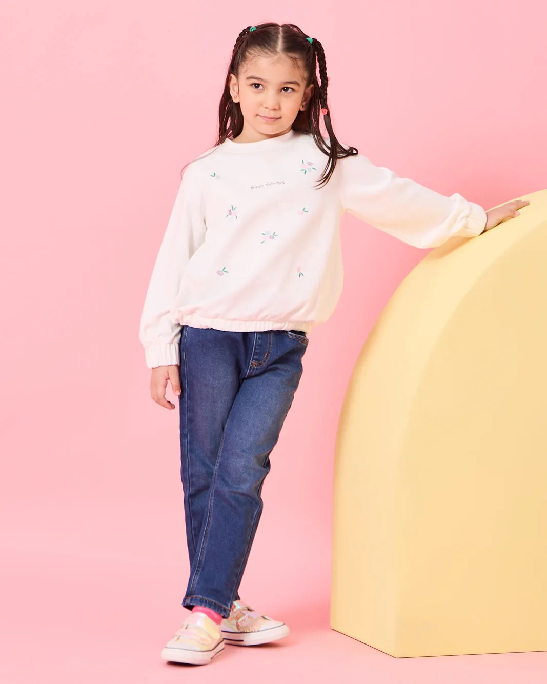 Girls White Embellished Sweater sold by Redtag product image thumbnail 2