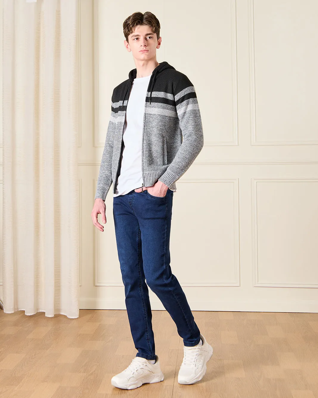 Men Grey Knitted Pullover sold by Redtag product image thumbnail 2