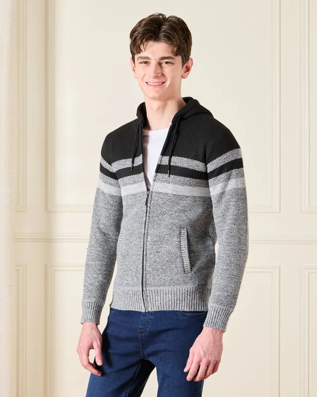 Men Grey Knitted Pullover sold by Redtag