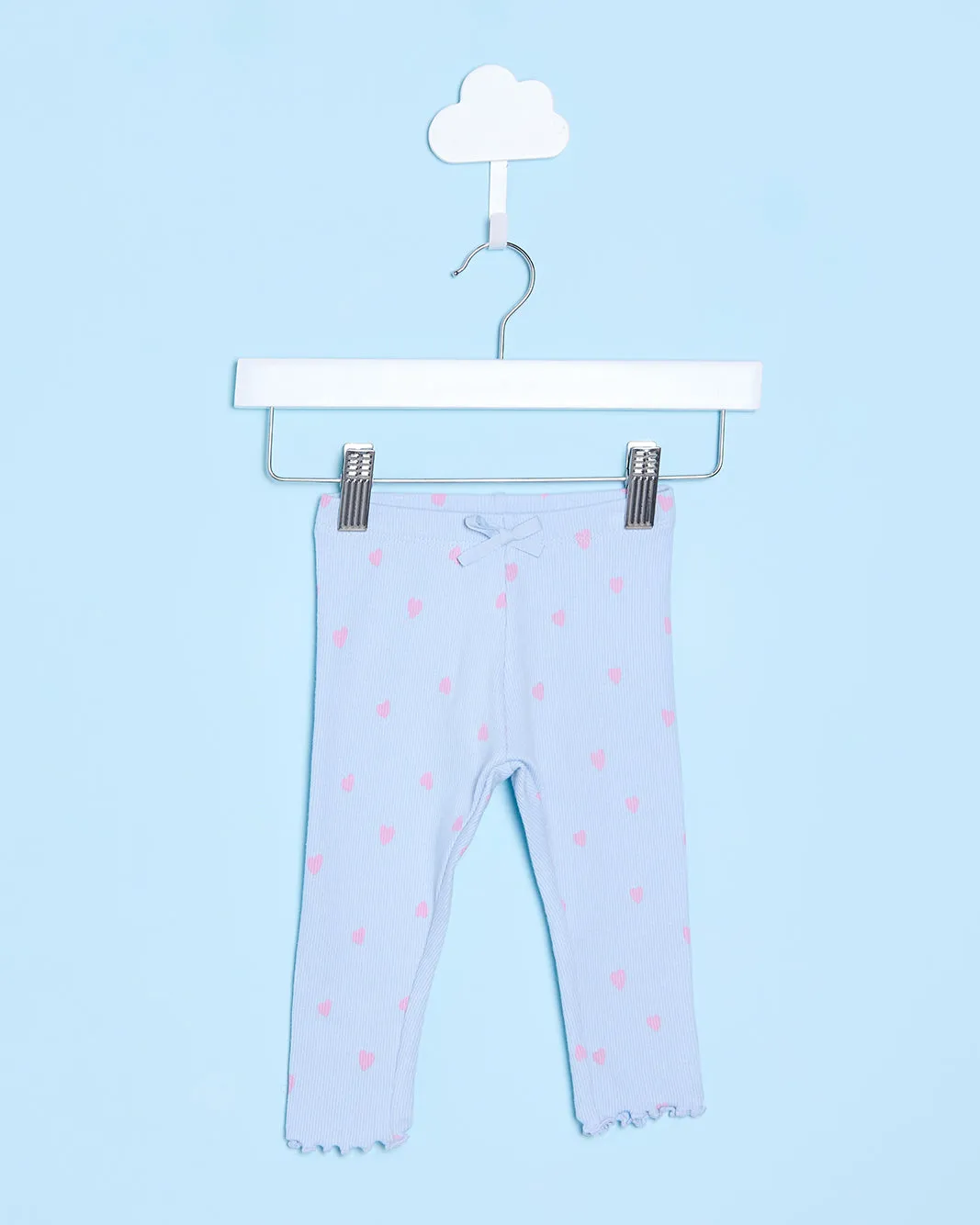 Infant Girls Blue Heart Print Leggings sold by Redtag