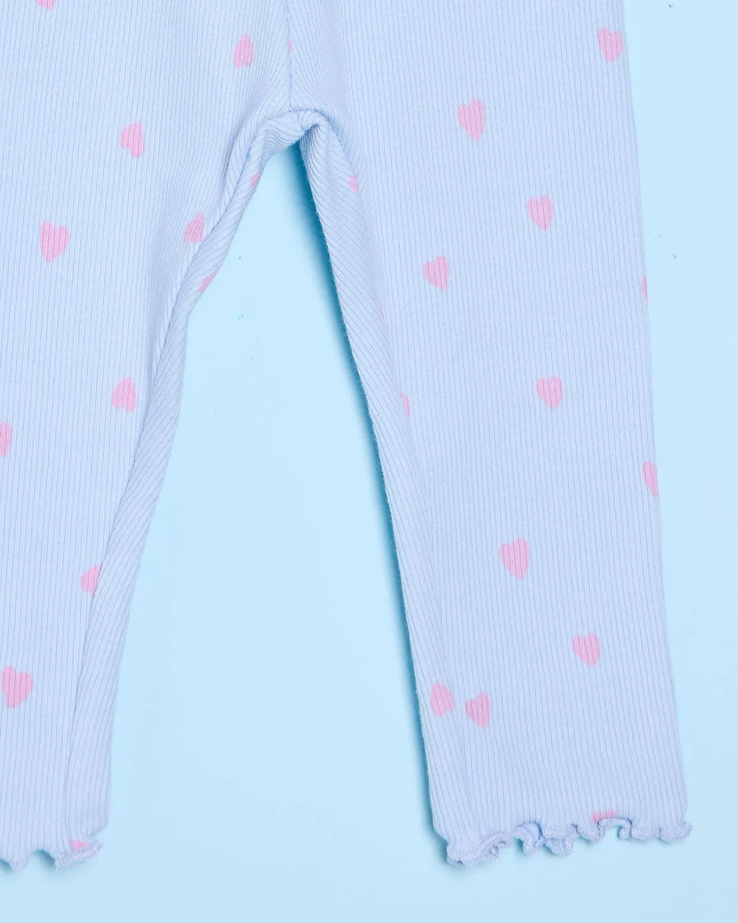 Infant Girls Blue Heart Print Leggings sold by Redtag product image thumbnail 3