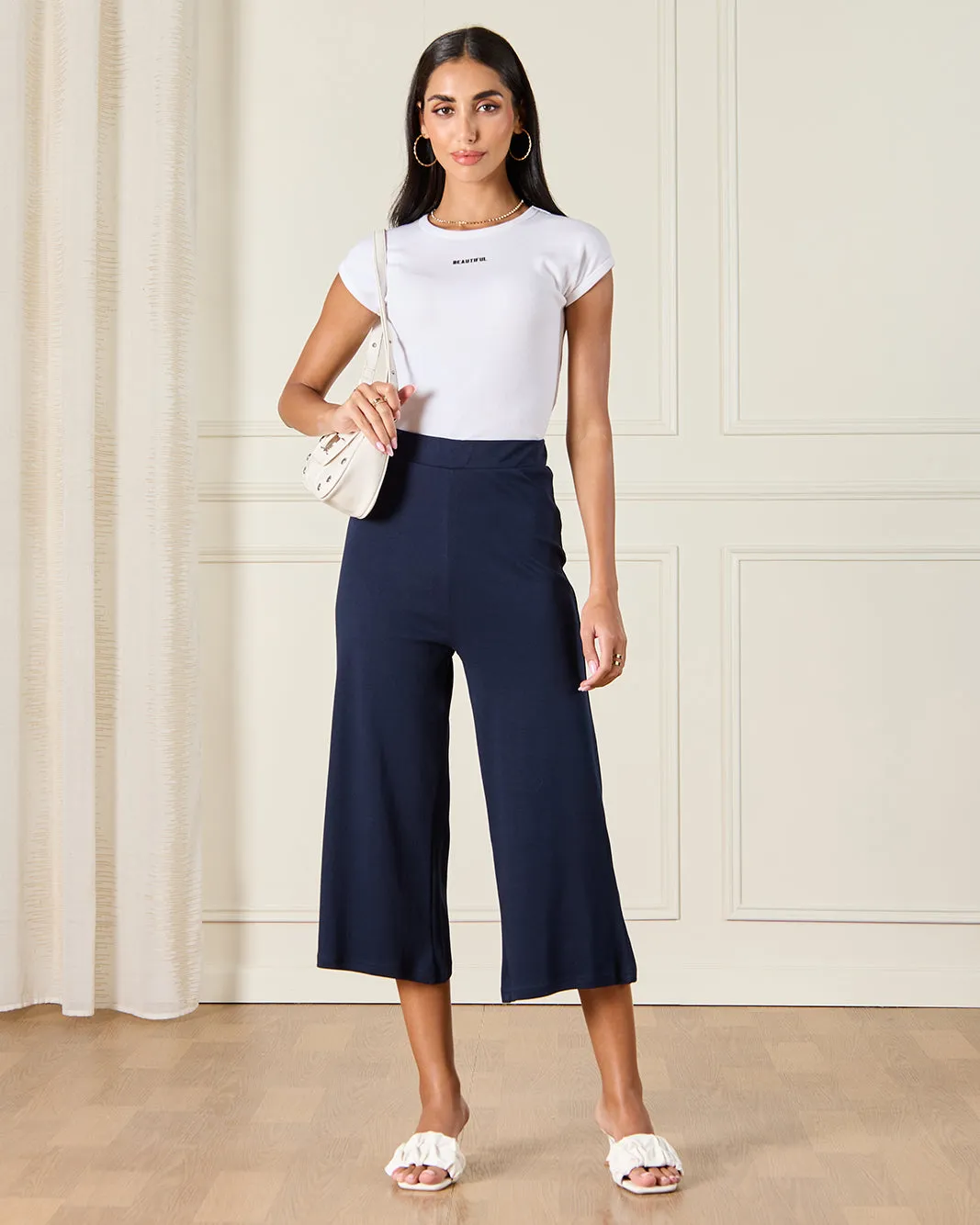 Women Navy Cropped Legging sold by Redtag product image thumbnail 2