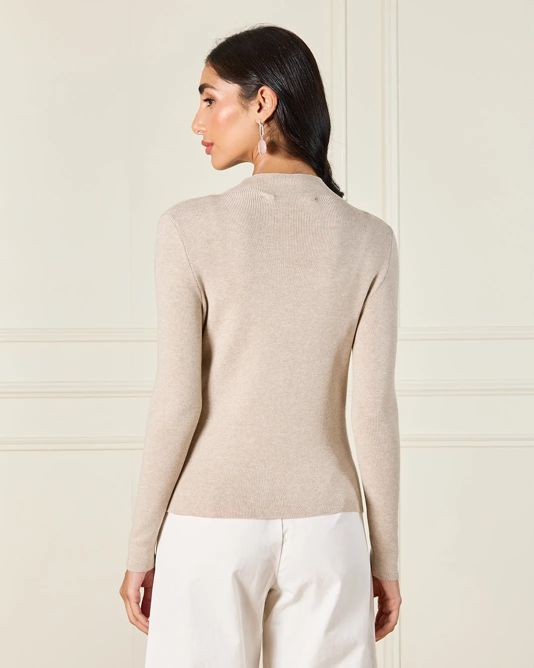 Women Beige Turtle Neck Knitted Top sold by Redtag product image thumbnail 3