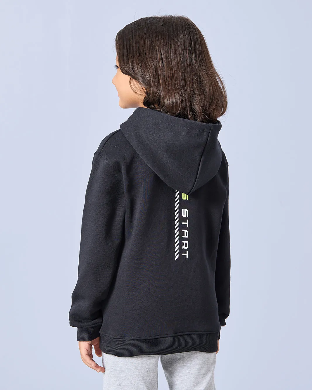 Boys Black Level Up Hooded Sweatshirt sold by Redtag product image thumbnail 3