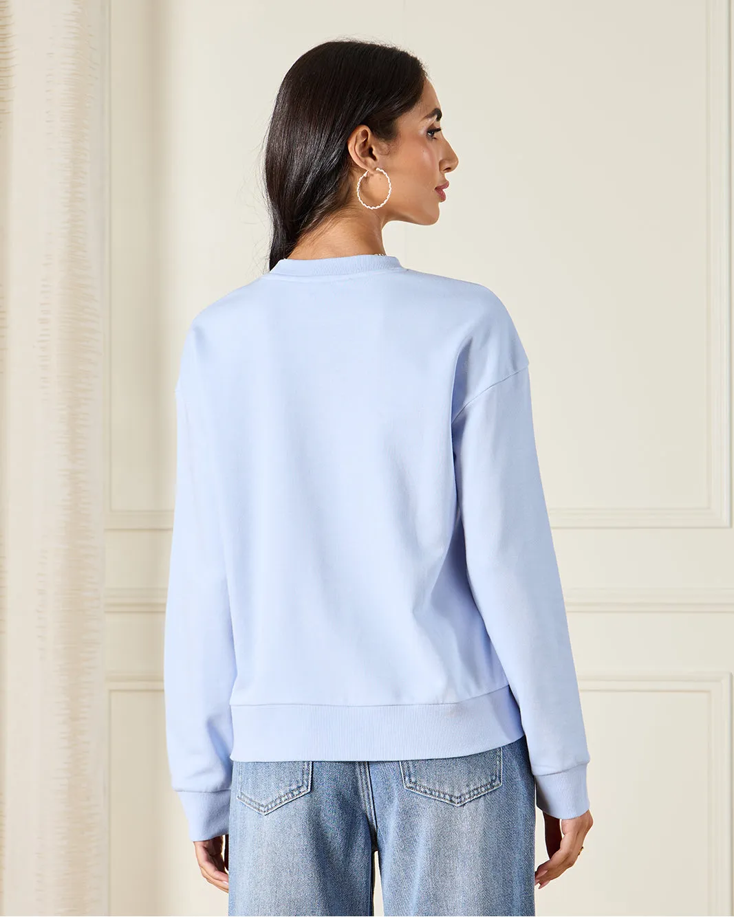 Women Blue Printed Sweatshirt sold by Redtag product image thumbnail 3