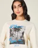 Women Ivory Palm Printed Sweatshirt sold by Redtag