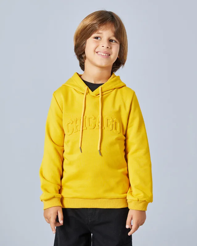 Boys Mustard Hooded Sweatshirt sold by Redtag