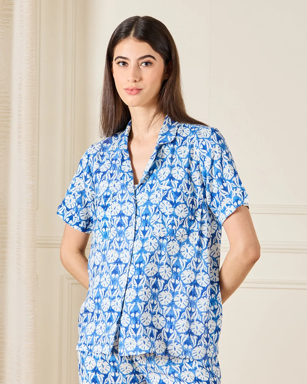 Women Blue Collared Pyjama Set (2 Piece) sold by Redtag product image thumbnail 2