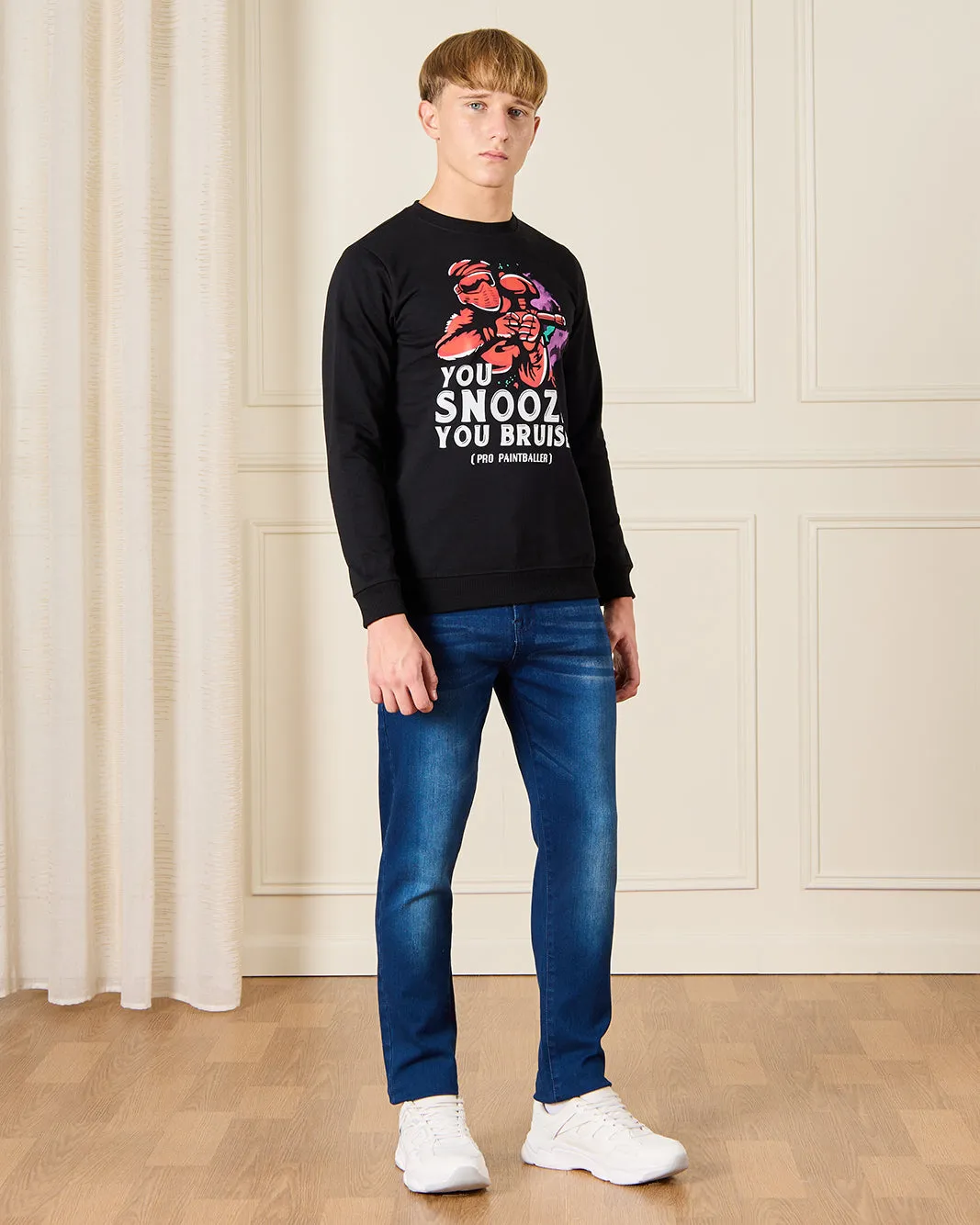 Senior Boys Black Printed Sweatshirt sold by Redtag product image thumbnail 2