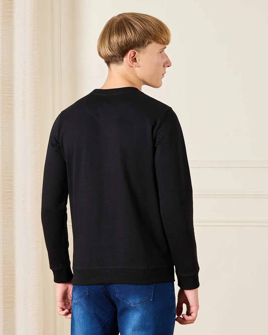 Senior Boys Black Printed Sweatshirt sold by Redtag product image thumbnail 3