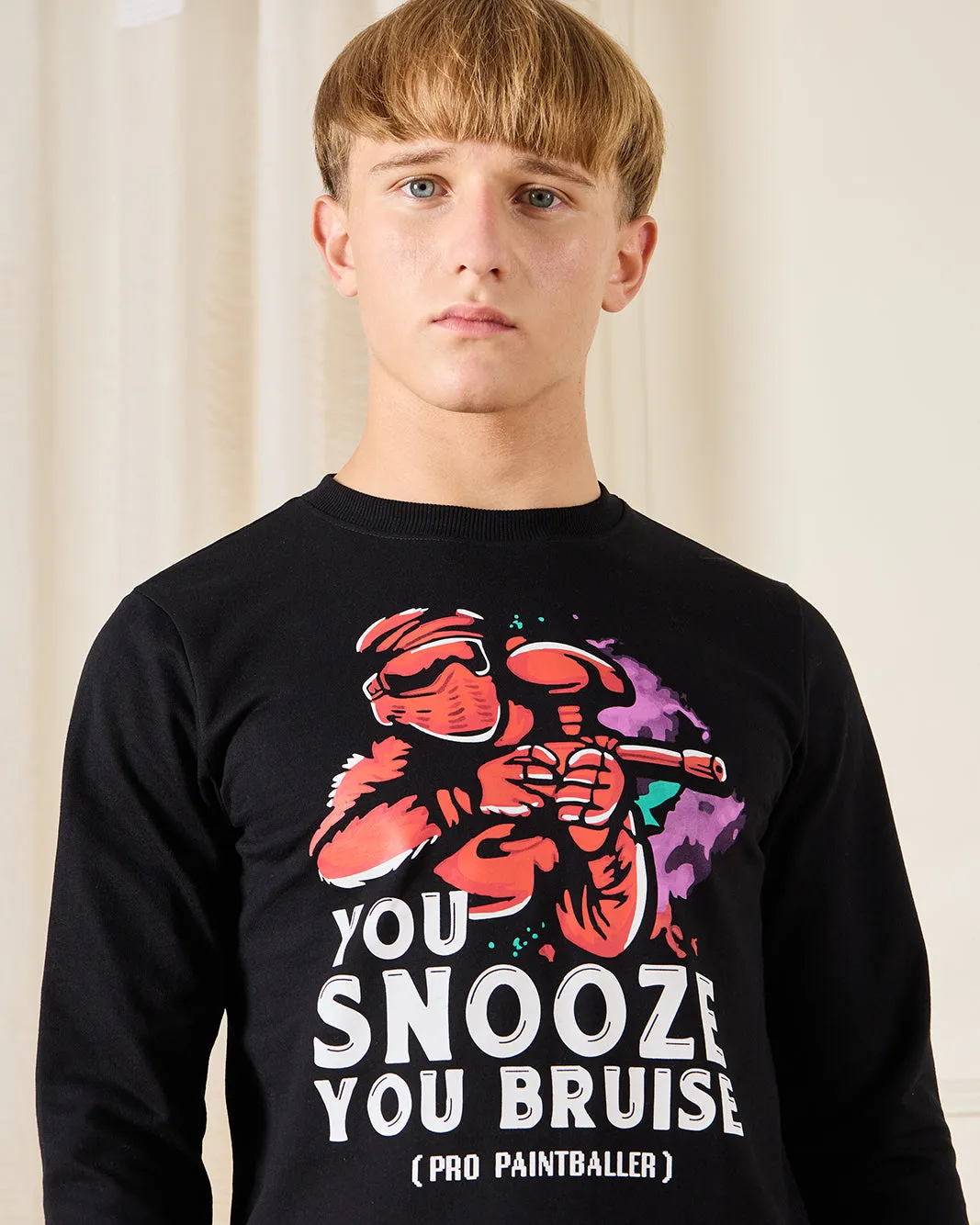 Senior Boys Black Printed Sweatshirt sold by Redtag product image thumbnail 4