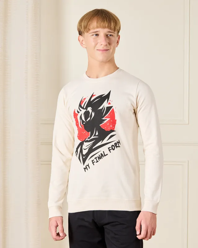 Senior Boys Cream Anime Print Sweatshirt sold by Redtag
