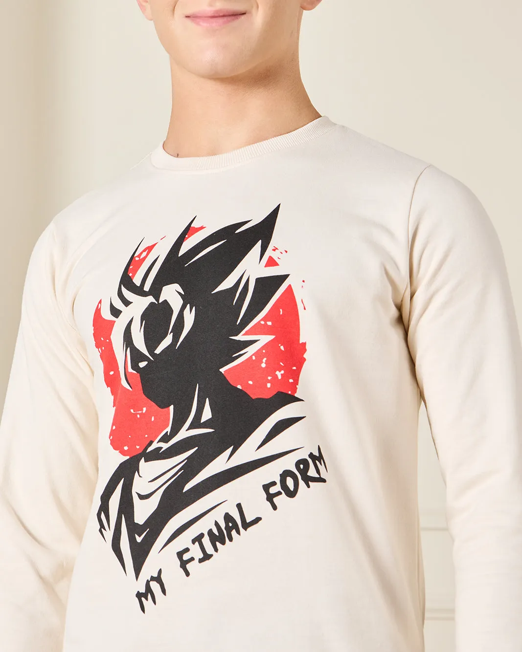 Senior Boys Cream Anime Print Sweatshirt sold by Redtag product image thumbnail 4