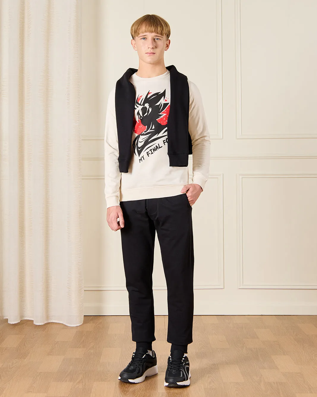 Senior Boys Cream Anime Print Sweatshirt sold by Redtag product image thumbnail 2