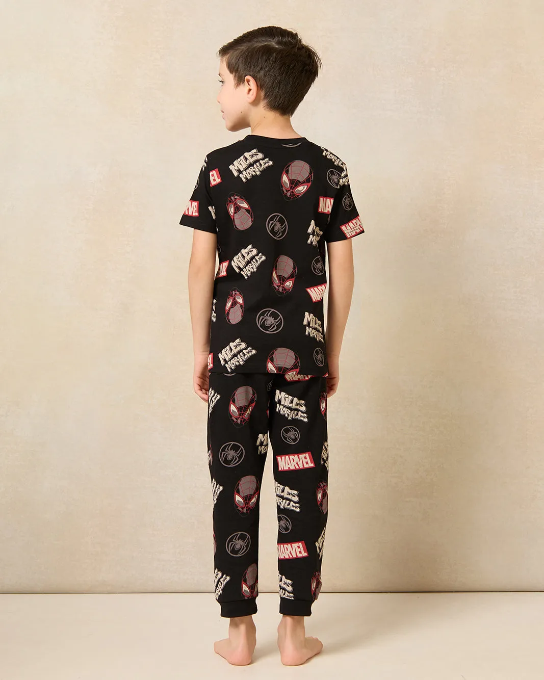 Boys Black Spiderman Print Pajama Set (2 Piece) sold by Redtag product image thumbnail 4