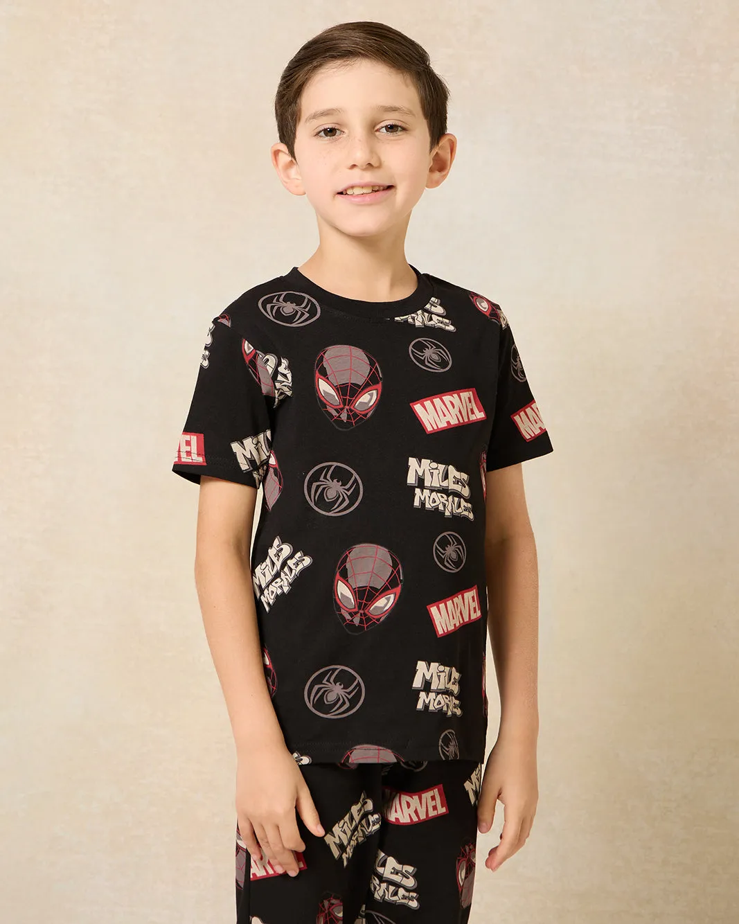 Boys Black Spiderman Print Pajama Set (2 Piece) sold by Redtag product image thumbnail 2