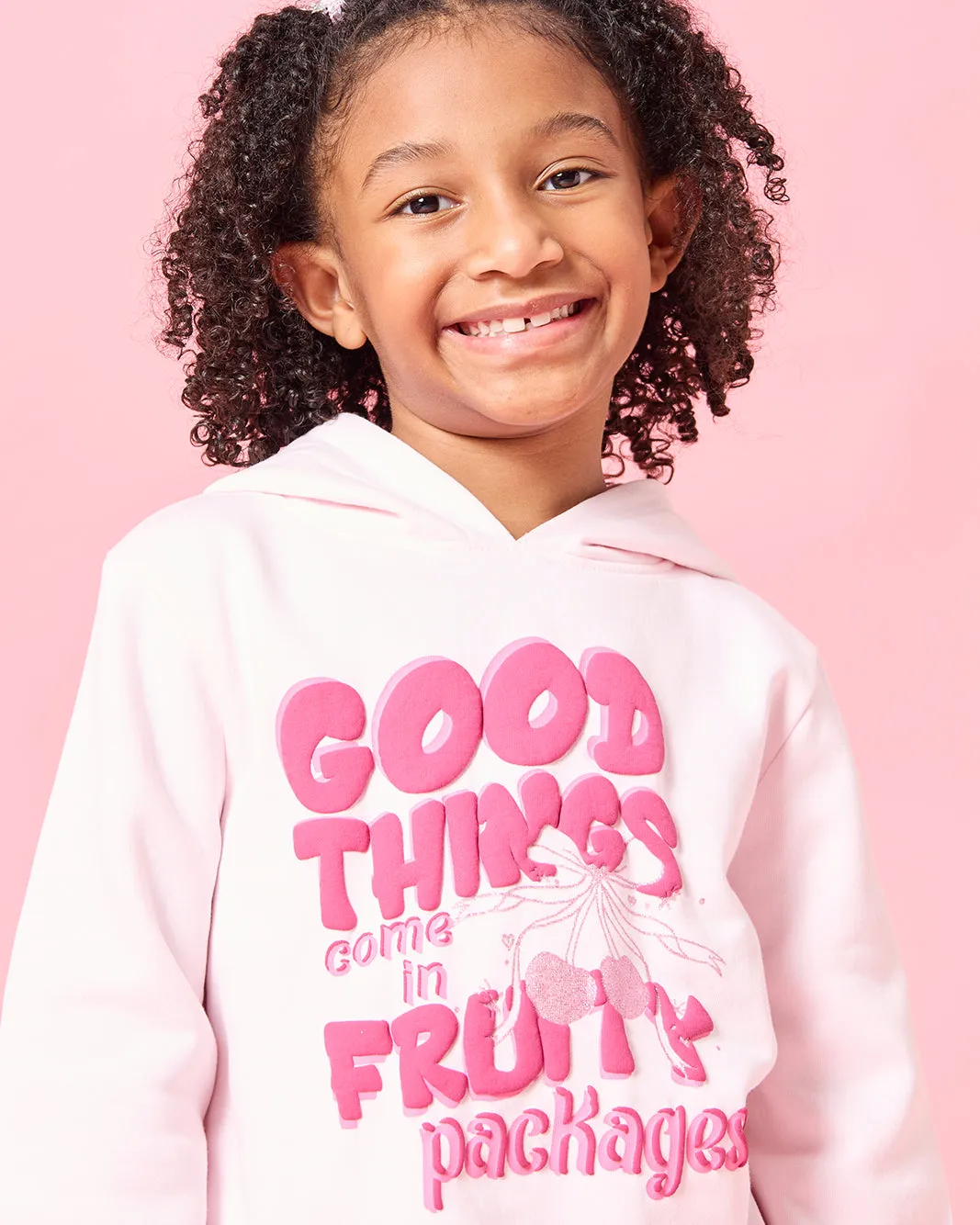 Girls Pink Printed Hooded Sweatshirt sold by Redtag product image thumbnail 4