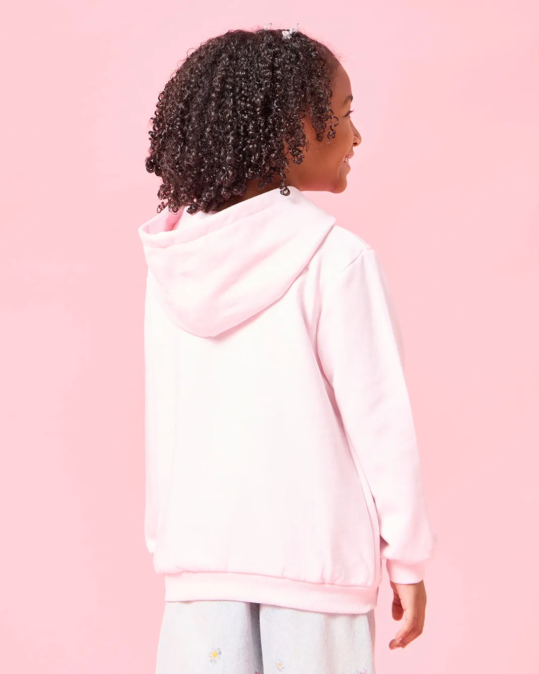 Girls Pink Printed Hooded Sweatshirt sold by Redtag product image thumbnail 3