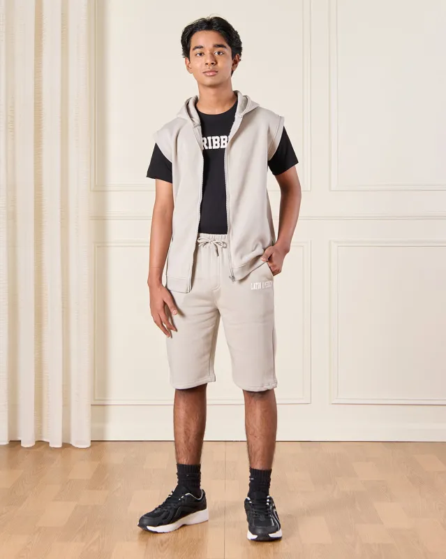 Senior Boys Beige And Black Casual Set (3 Piece) sold by Redtag