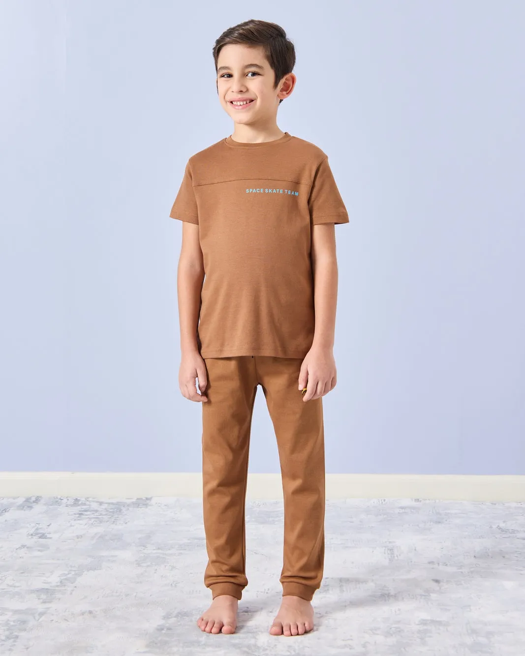 Boys Brown Printed Pyjama Set (2 Piece) sold by Redtag