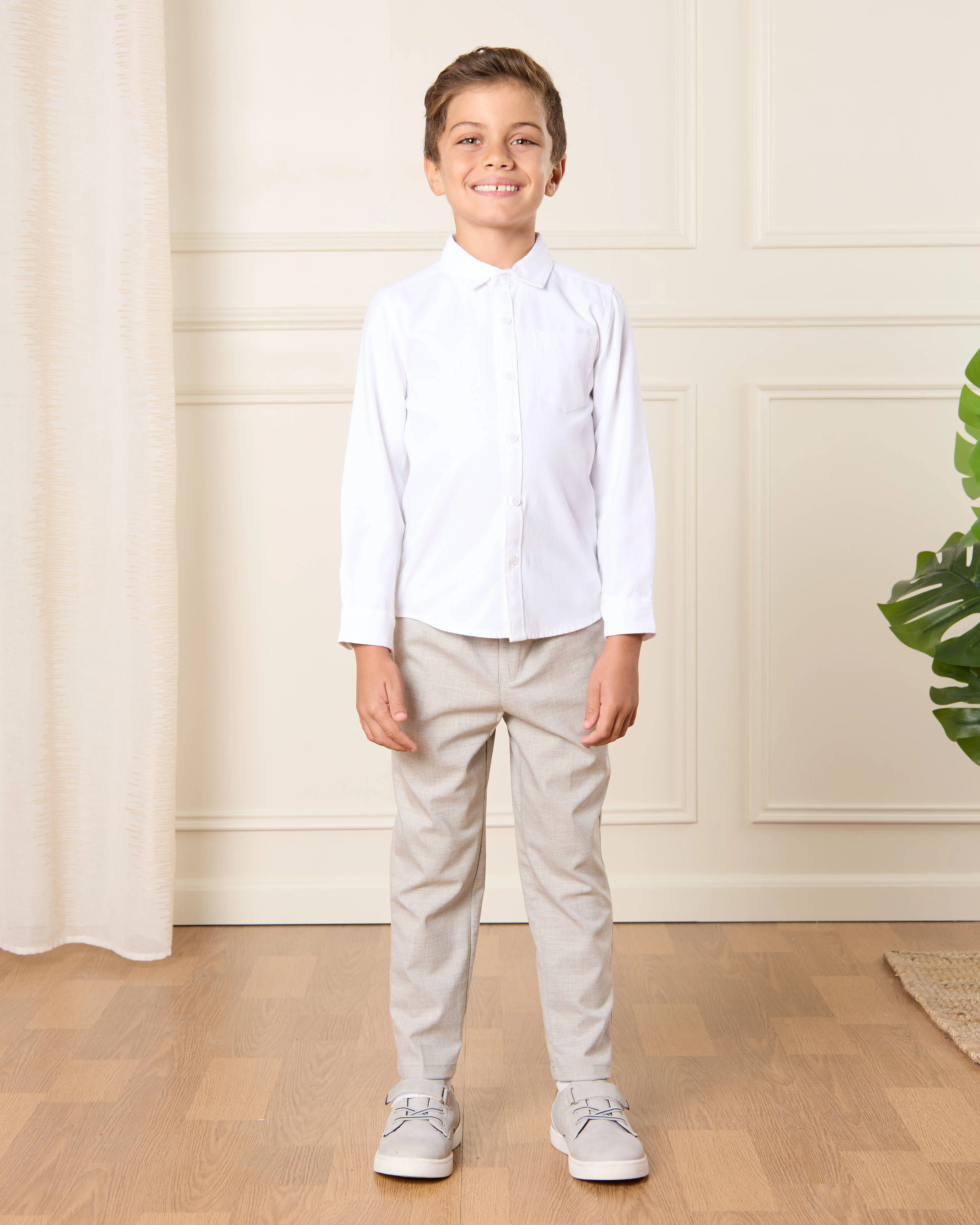 Boys Grey Solid Pull On Trouser sold by Redtag product image thumbnail 2
