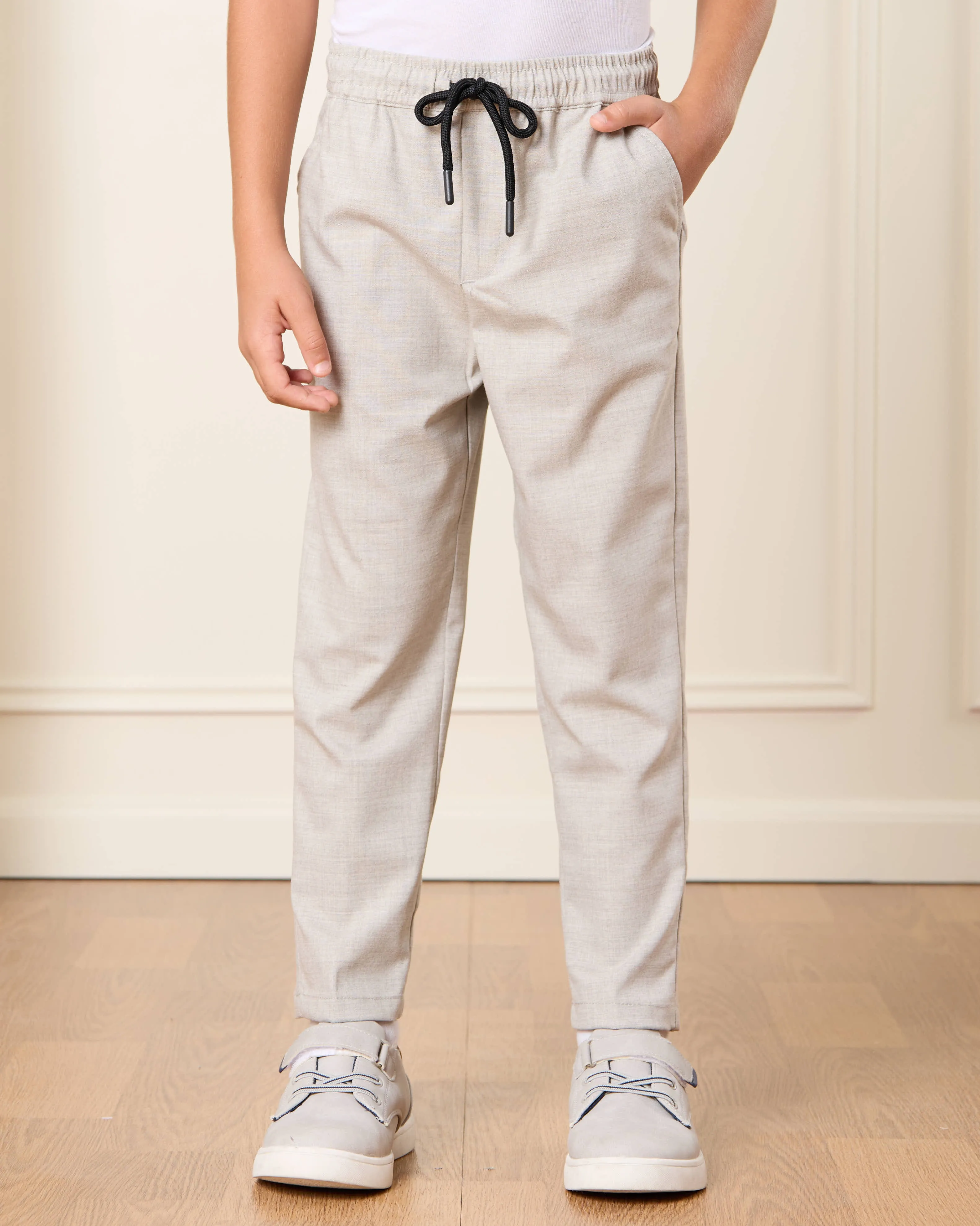 Boys Grey Solid Pull On Trouser sold by Redtag