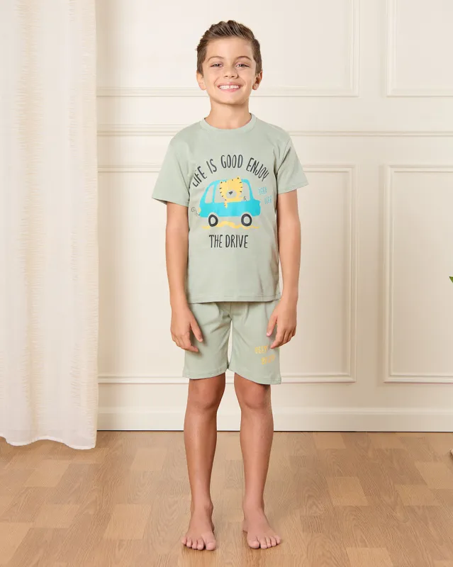 Boys Grey Lion Print Pyjama Set (2 Piece) sold by Redtag