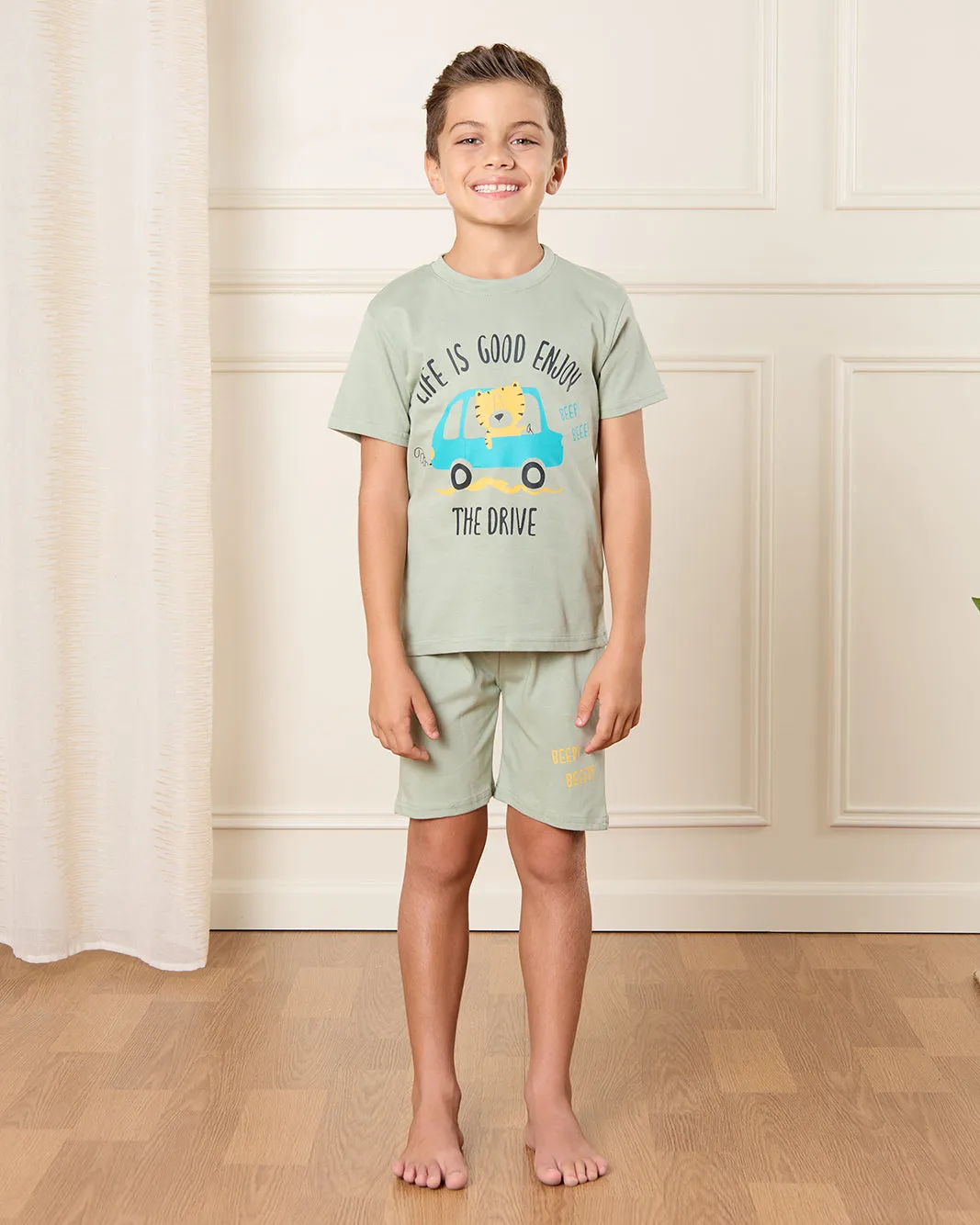 Boys Grey Lion Print Pyjama Set (2 Piece) sold by Redtag