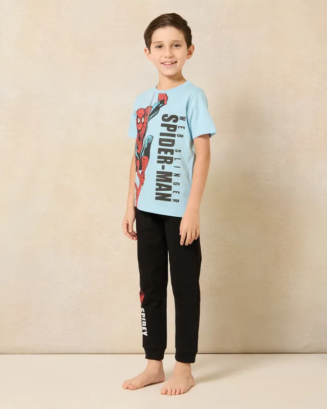 Boys Blue And Black Spiderman Pajama Set (2 Piece) sold by Redtag