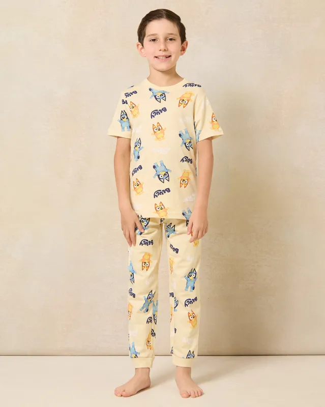 Boys Yellow Bluey Print Pajama Set (2 Piece) sold by Redtag