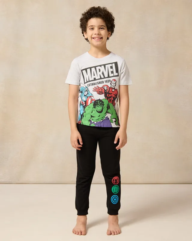 Boys Grey And Black Marvel Pyjama Set (2 Piece) sold by Redtag