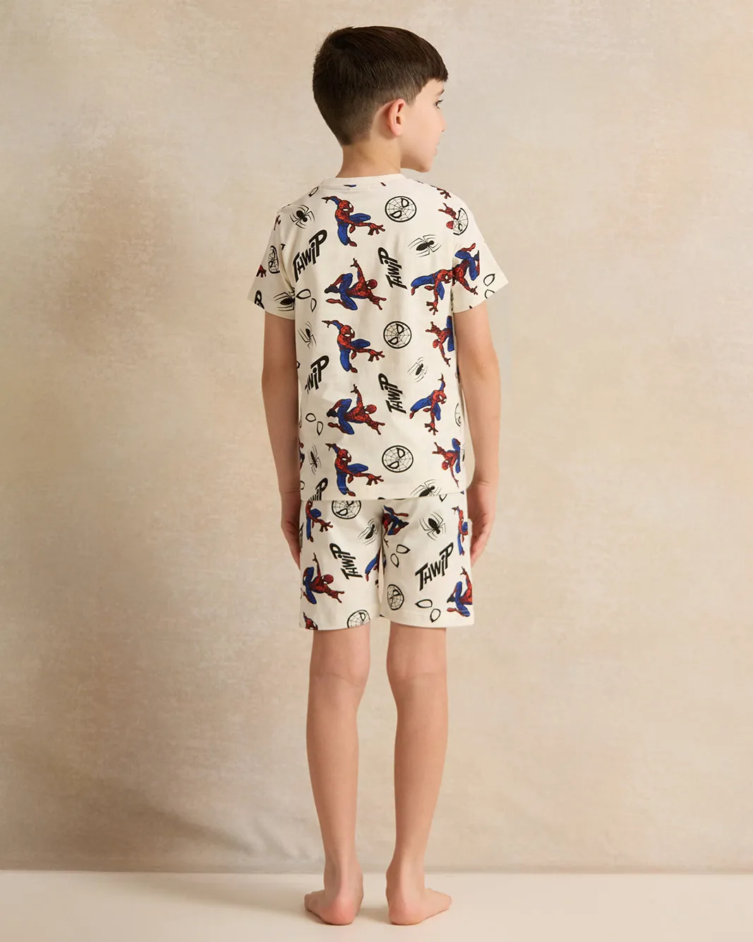 Boys White Spiderman Print Pyjama Set (2 Piece) sold by Redtag product image thumbnail 4